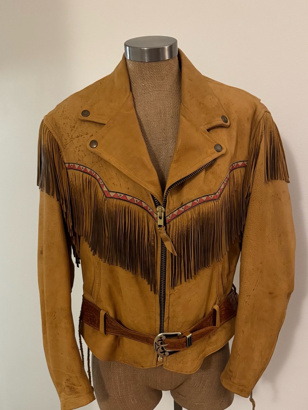Woman’s Tan leather Fringe Jacket